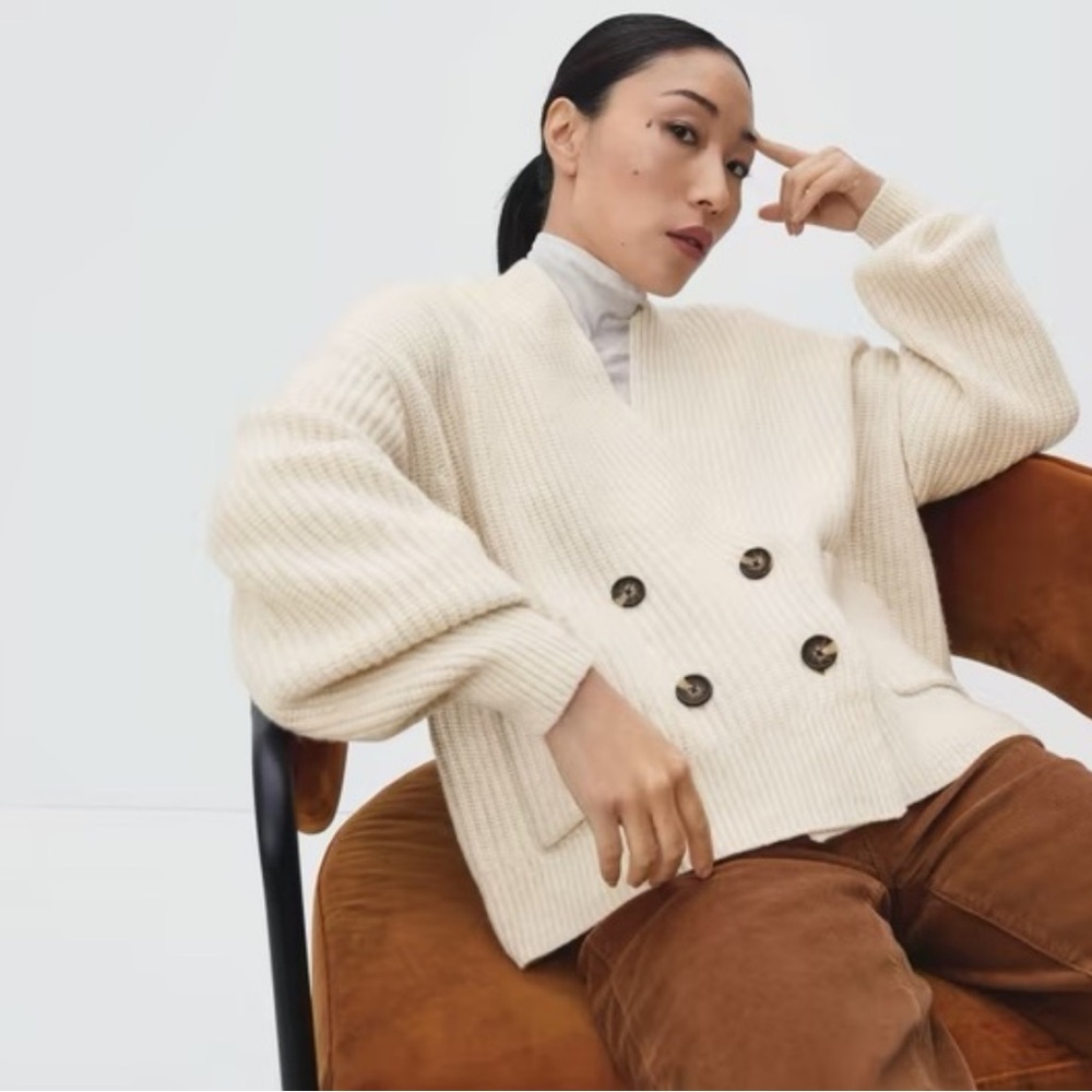 Everlane Wool Double Breasted Cardigan